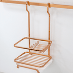 Porta Detergente Sabão e Esponja Para Barra Luxo Rose Gold