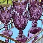 Jogo 6 Taças para Água de Vidro Diamond Lilás 325ml