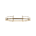 Bandeja em Metal Dourado e Vidro Espelhado 34cm P