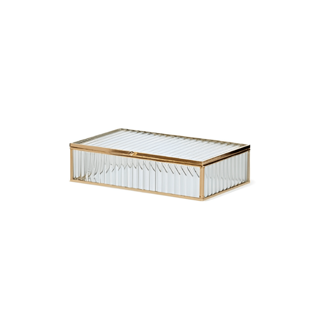 Caixa em Vidro com Metal 21cm P