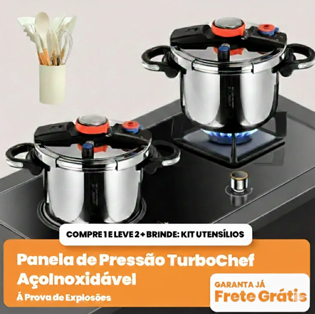 [COMPRE 1 LEVE 2] - KIT Panelas de Pressão + Brinde: Kit Utensílios