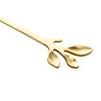 Jogo 4 Colheres Para Chá Aço Inox Leaves Dourado