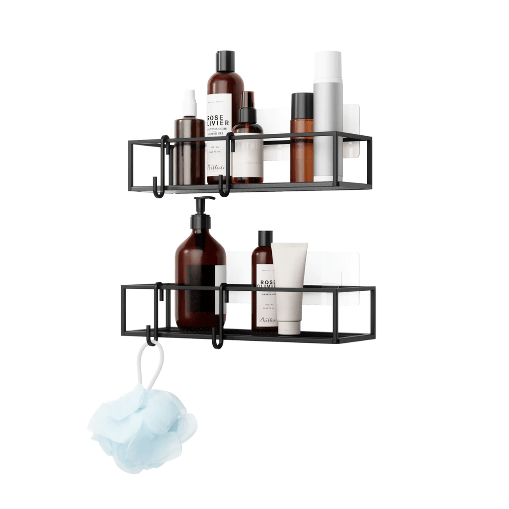 Prateleira Porta Shampoo Cubiko Preta 2 Peças
