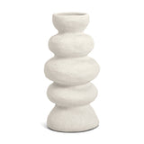 Vaso Decorativo Ondulado em Cerâmica Branco 20cm